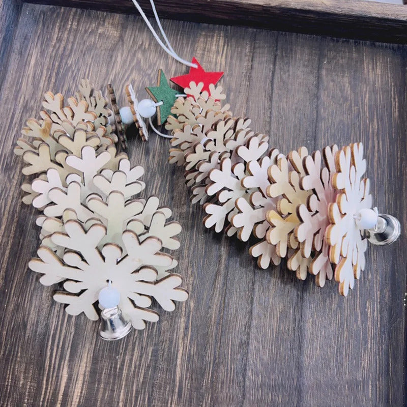 $10 christmas gifts Wooden Ornaments For Christmas Tree Multi-layer Wooden Christmas Tree Hangable Ornaments 3D Christmas Tree Decor Christmas