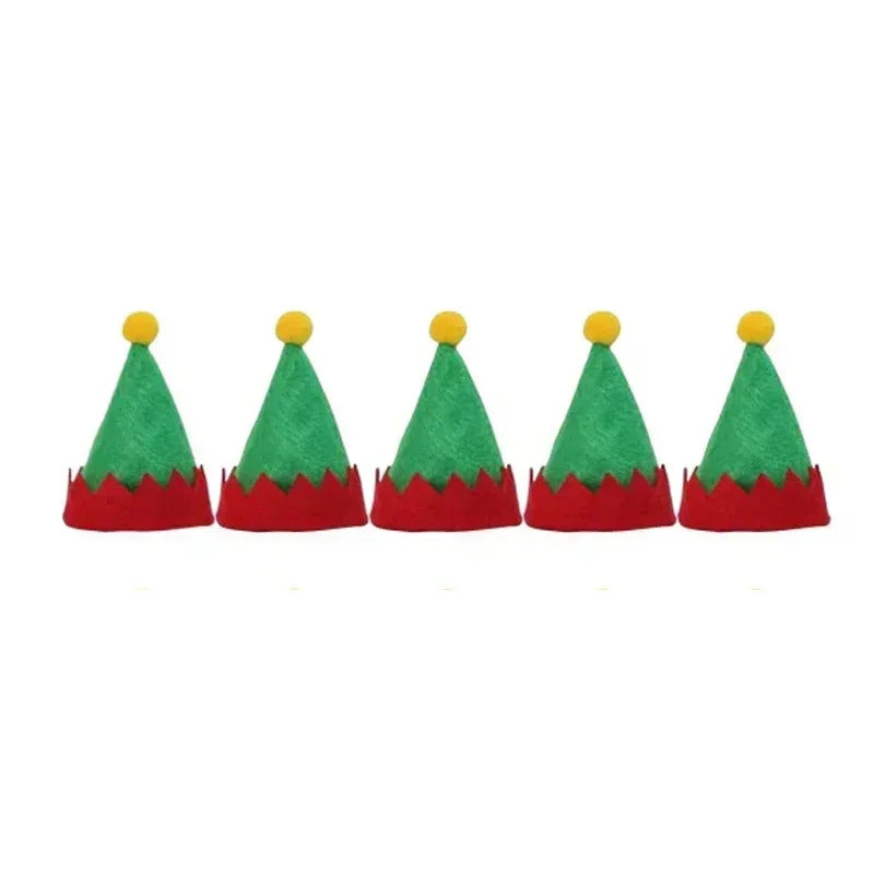 2025 xmas ornament Lots Christmas Wine Bottle Cover Cap Red Green Xmas Hats Scarf Home Ornament Festival Party Tableware Decoration Supplies 2025