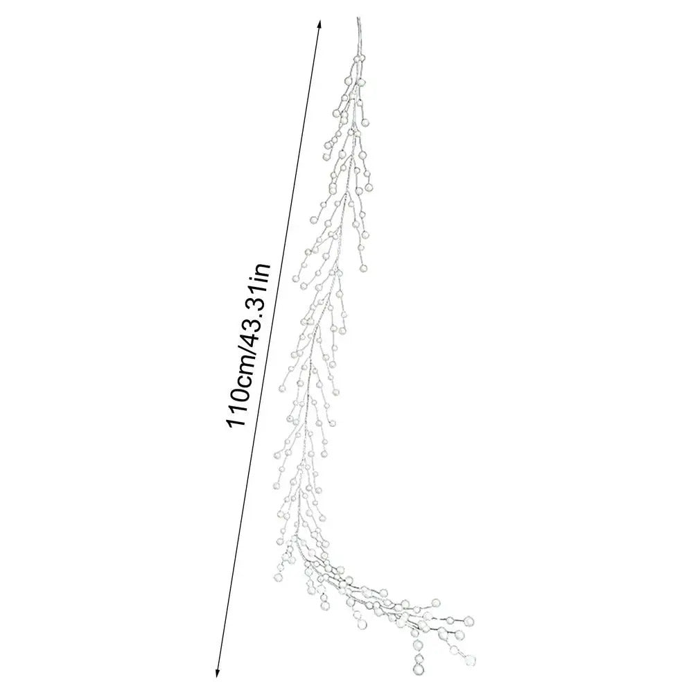 Christmas Bead Garland Christmas Garland Artificial Pearls Beads 3.6 Ft Clear Acrylic Crystal Beads Branch String Garland For