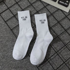 Simple European and American street letters white men's and women's socks sports hip hop college style socks