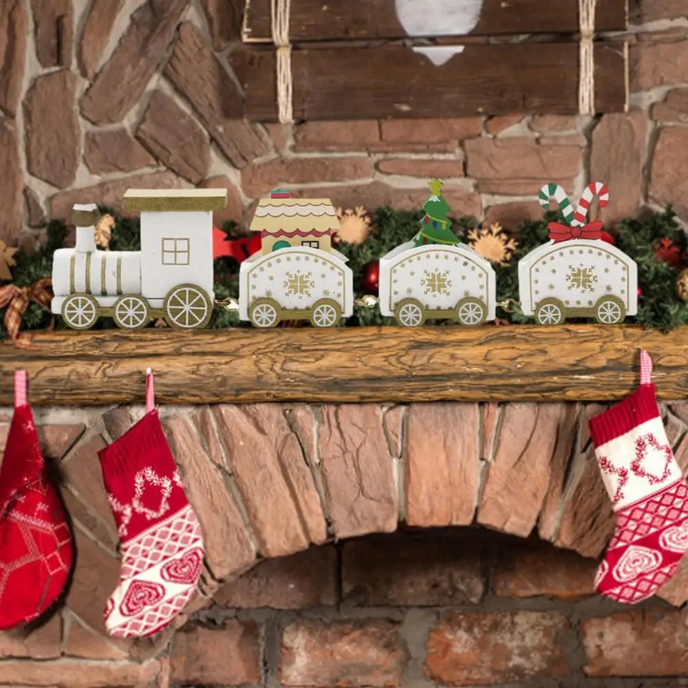 $10 christmas gifts Wooden Train Christmas Ornament Merry Christmas Decoration For Home 2025 Xmas Gifts Noel Natal Navidad New Year 2025