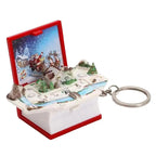 $10 christmas gifts Pop Up Keychain Folding Book Pop Up Toy For Christmas Backpack Charm Creative Christmas Tree Ornaments 3D Christmas Scene Books