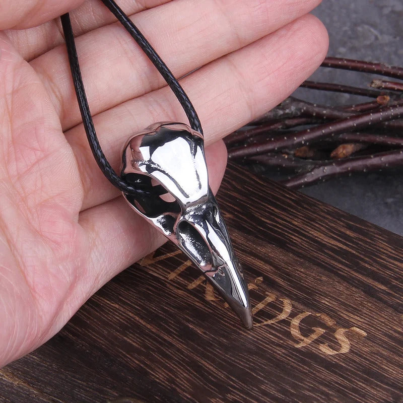 $20 christmas gifts Men Retro Crow Viking Pirate Pendant Necklace Stainless Steel Raven Neck Chain For Male Men's Berserk Rune Cool Fashion Jewelry