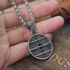 $20 christmas gifts Vikings Jewelry Stainless Steel Shield Pendant necklace CelticKnote never fade with wooden box as men gift $20 gift ideas