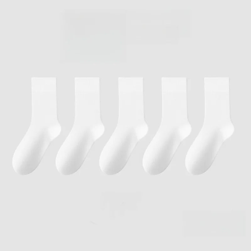 Cotton Socks Women Seamless Soft Crew Socks Medium Tube Long Loose Casual Solid Color Anti-Pilling Breathable
