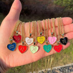 $10 christmas gifts 12 Constellation Necklace for Women Charms Enamel Heart Zodiac Sign Pendant Necklace Aries Leo Amulet