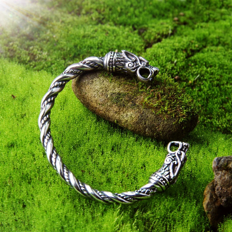 $10 christmas gifts Never Fade Nordic Viking Norse Dragon Scandinavian Bracelet Men Wristband Cuff Bracelets stainless steel with gift bag