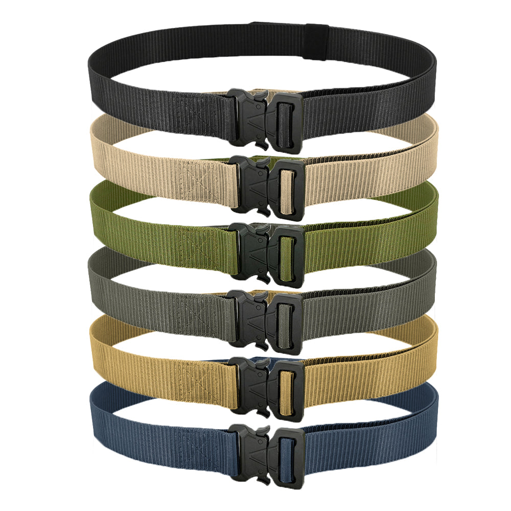 Tactical Belts for Men Work Hiking Riggers Web Gun Belt with Heavy Duty Quick Release Metal Buckle