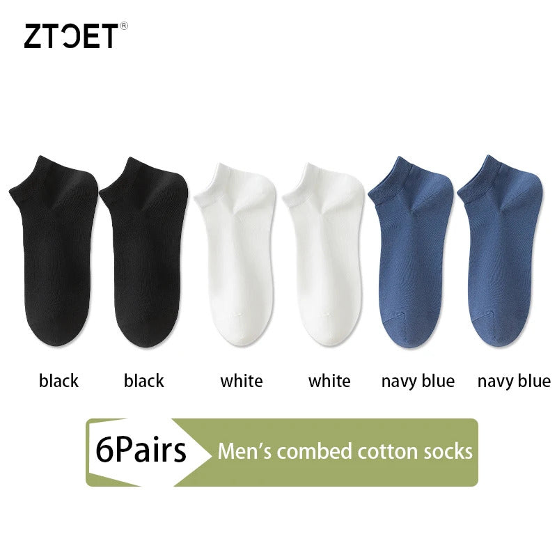 High Quality Men Combed Cotton Socks Short Breathable Odor proof and antibacterial Business Spring Summer for Male sock