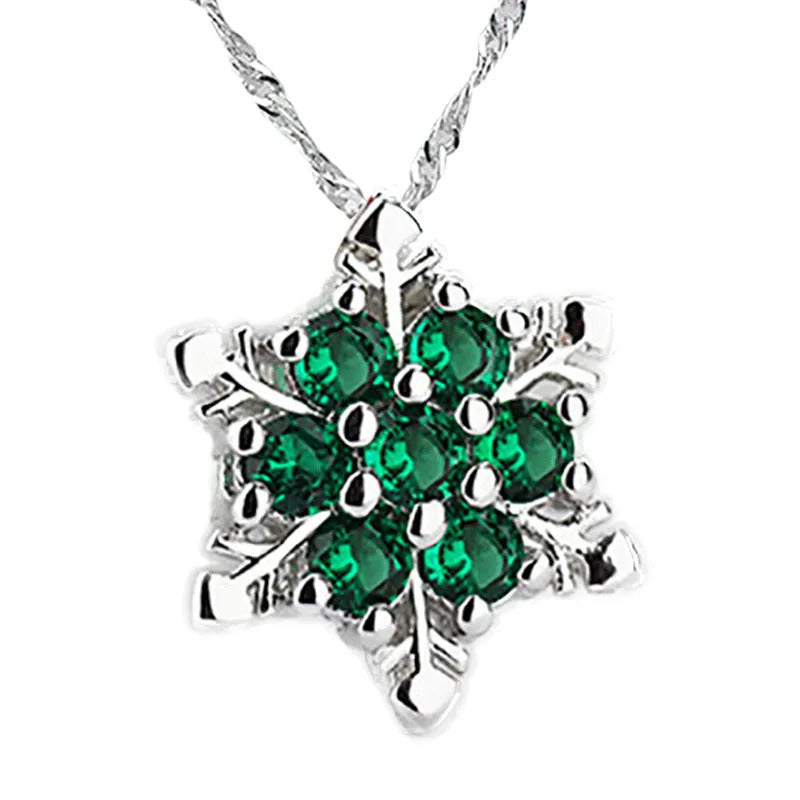 $10 christmas gifts 1pc Snowflake Party Necklace Women Elegant Chic Pendant Crystal Rhinestone Necklaces Pendants Christmas Decorations