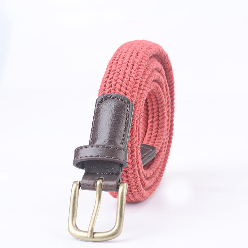 Vintage Elastic Wax Rope Belt for Men High Quality with Alloy Buckle