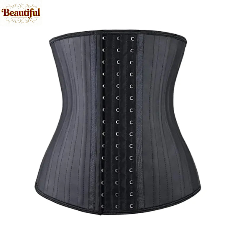 Latex Waist Trainer Corset Body Shaper Faja 25 Steel Boned Waist Cincher Belly Slimming Belt Latex Waist Belt