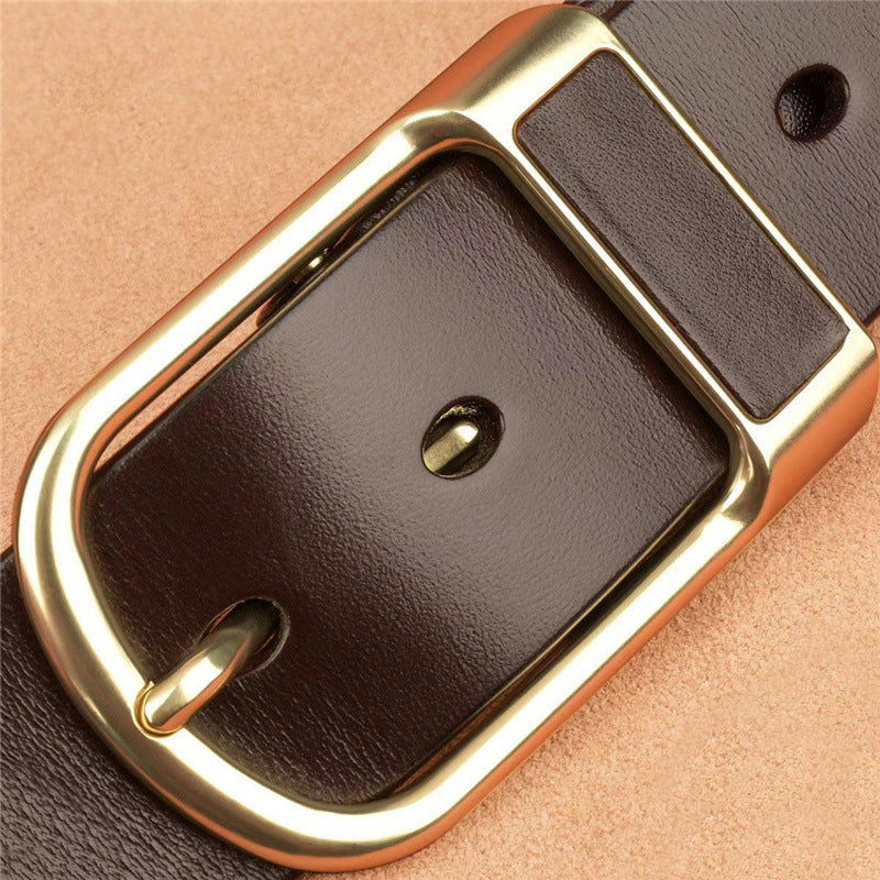 Men's High Quality Genuine Cowhide Leather Belt with Fashionable Pin  Length for Business-Casual Wear