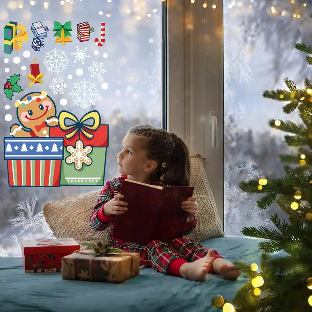 $10 christmas gifts Window Decals For Christmas Winter Snowflake Static Clings Christmas Ambience Window Decor Accessories For Tiles Household