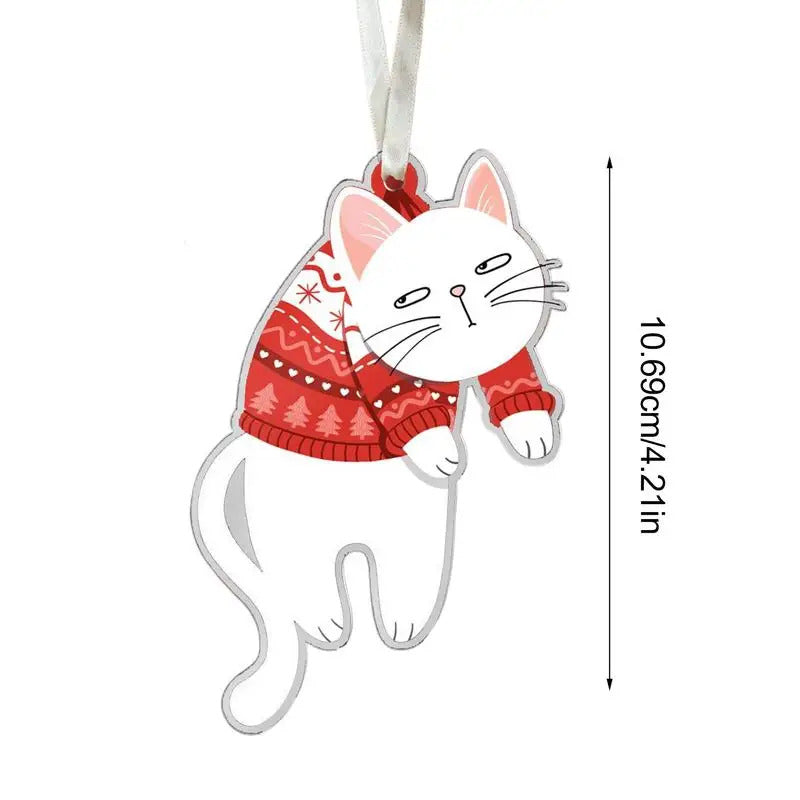 $10 christmas gifts Kitten Ornaments For Christmas Tree 2D Acrylic Ornament Seasonal Decor Christmas Tree Ornaments Decorative Pendant Car Rear View