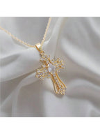 $10 christmas gifts Vintage cross necklace Personalized pendant necklace niche design clavicle chain