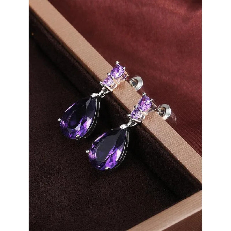 $10 christmas gifts Water Drop Shaped Rhinestone Decor Dangle Earrings (1 Pair), Fashion Jewelry for Party, Daily Clothing Decor, Trendy Wedding Ann