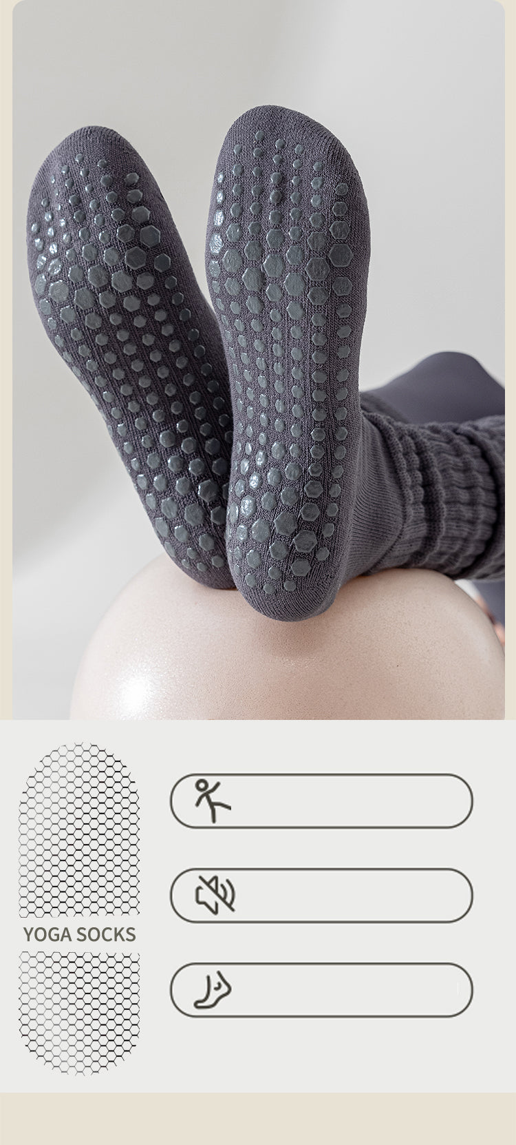 long pilates grip socks