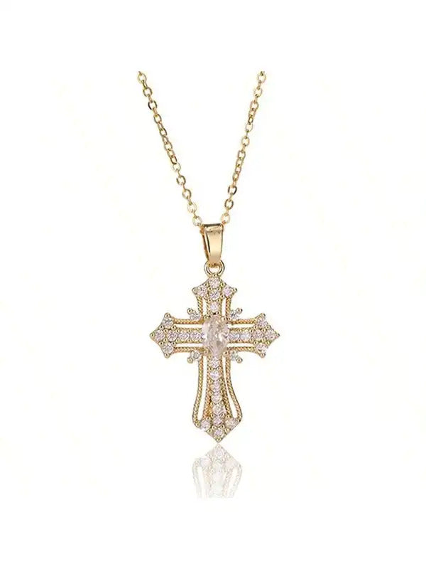 $10 christmas gifts Vintage cross necklace Personalized pendant necklace niche design clavicle chain