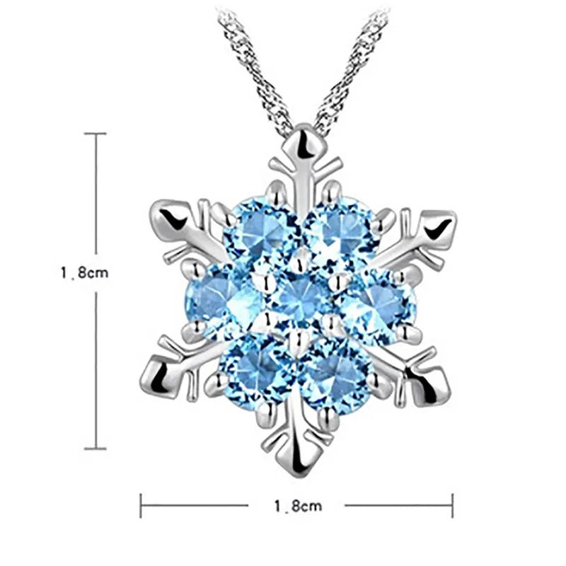 $10 christmas gifts 1pc Snowflake Party Necklace Women Elegant Chic Pendant Crystal Rhinestone Necklaces Pendants Christmas Decorations