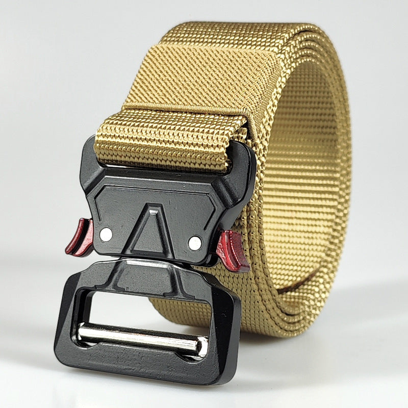 Casual Nylon Buckle Belt for Men and Women for Outdoor Sports and Security Red-eared Climbing Belt