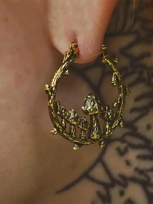 $10 christmas gifts Hollow Out Mushroom Design Dangle Earrings,  New Style Jewelry for Women & Girls for Party, Daily Clothing Decor, Trendy All-mat