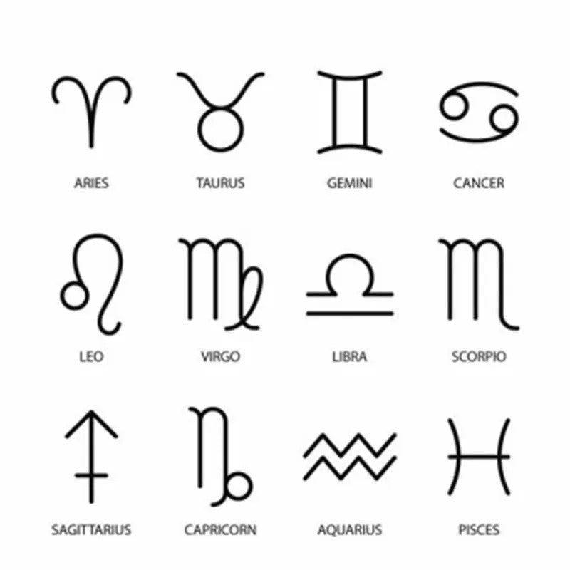 $10 christmas gifts 12 Constellation Necklace for Women Charms Enamel Heart Zodiac Sign Pendant Necklace Aries Leo Amulet