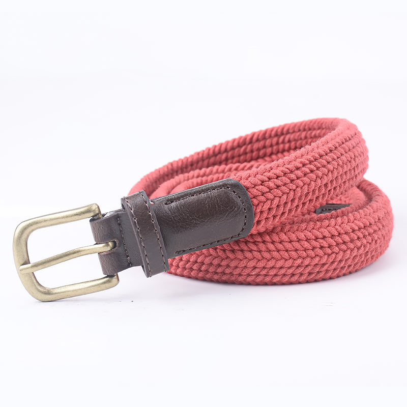Vintage Elastic Wax Rope Belt for Men High Quality with Alloy Buckle