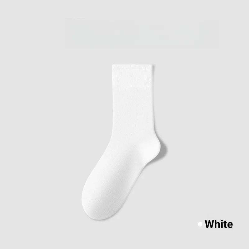Cotton Socks Women Seamless Soft Crew Socks Medium Tube Long Loose Casual Solid Color Anti-Pilling Breathable