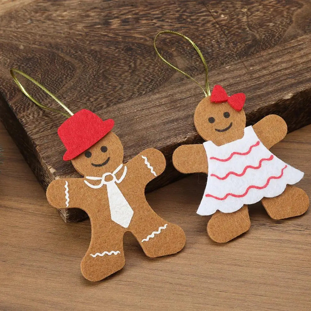 $10 christmas gifts 6pcs Gingerbread Man Ornaments Doll Christmas Decoration Pendants Xmas Tree Hanging Ornament Christmas for Home New Year Gift