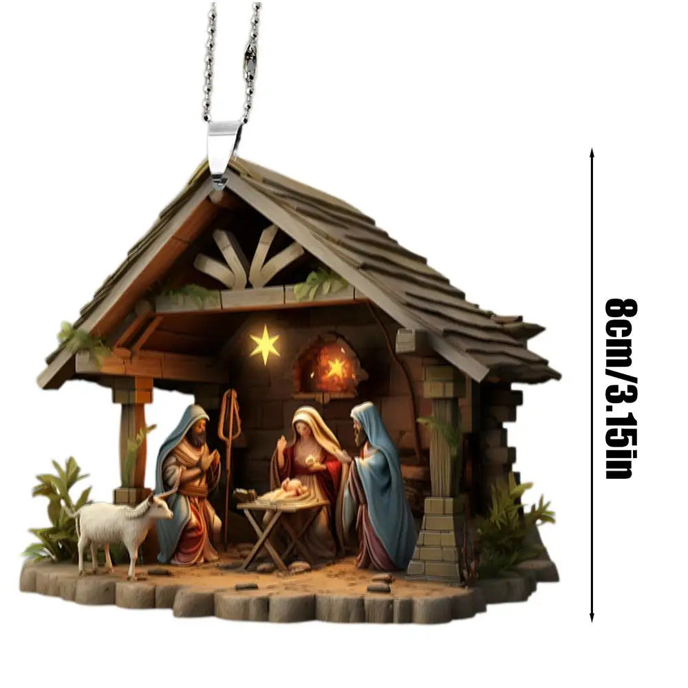 $10 christmas gifts 2D Christmas Nativity Scene Ornaments Nativity Scene Christmas Tree Decoration Nativity Scene Christmas Tree Decoration Acrylic