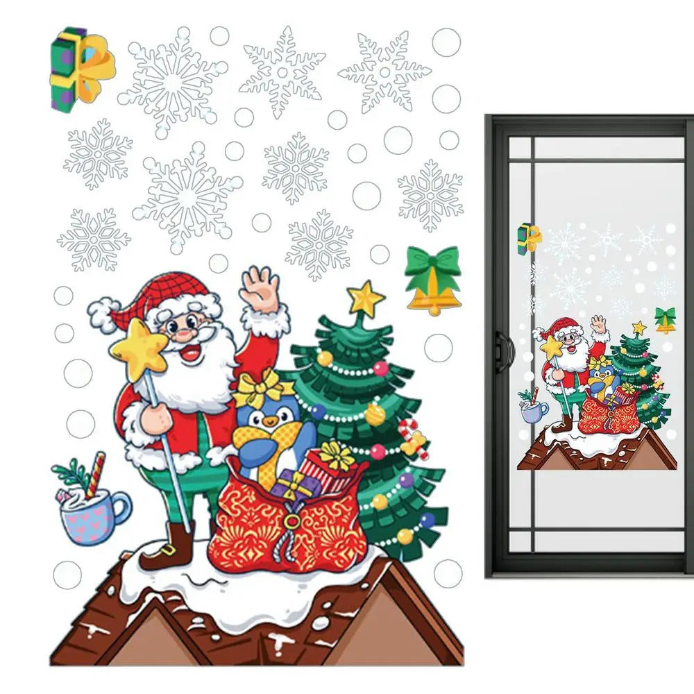 $10 christmas gifts Window Decals For Christmas Winter Snowflake Static Clings Christmas Ambience Window Decor Accessories For Tiles Household