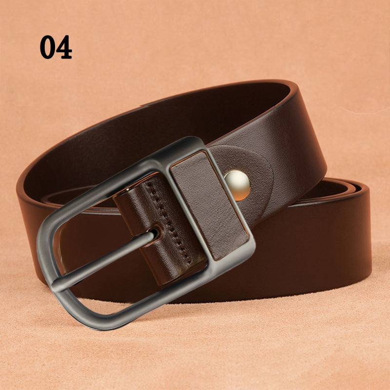 Men's High Quality Genuine Cowhide Leather Belt with Fashionable Pin  Length for Business-Casual Wear