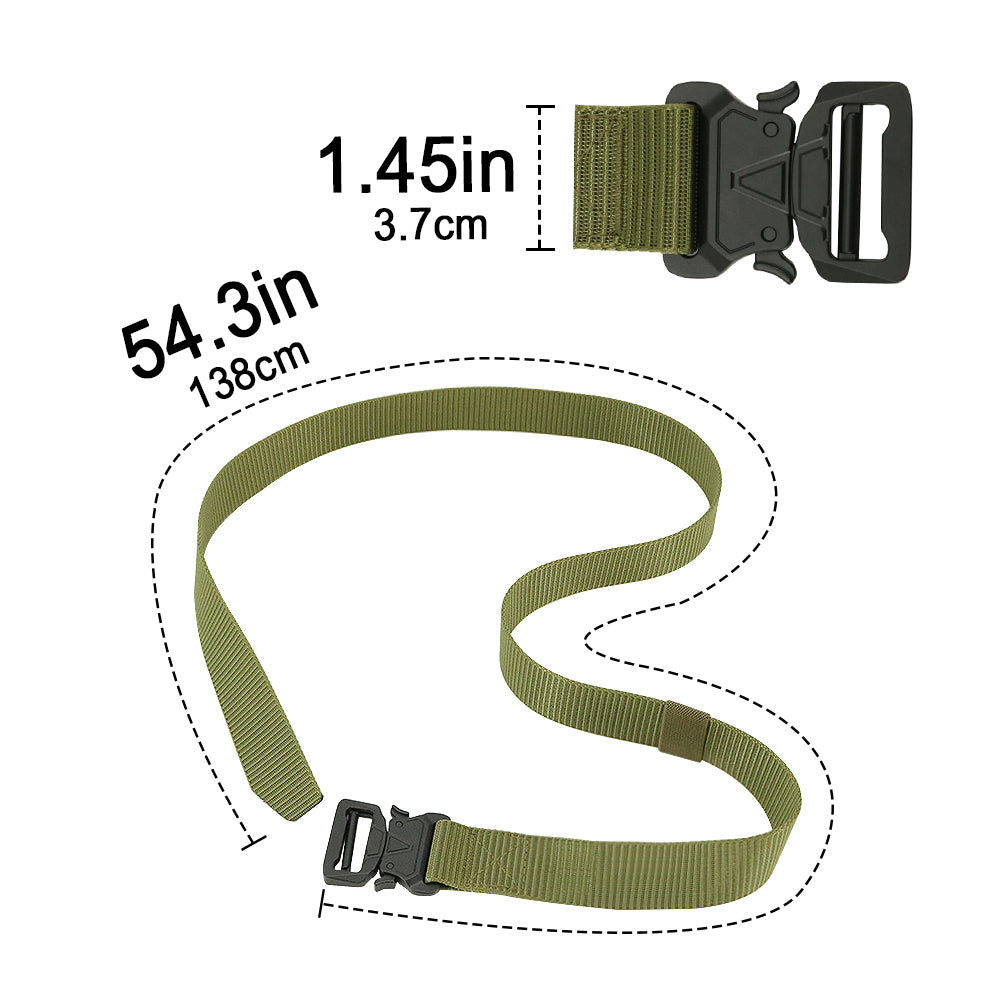 Tactical Belts for Men Work Hiking Riggers Web Gun Belt with Heavy Duty Quick Release Metal Buckle