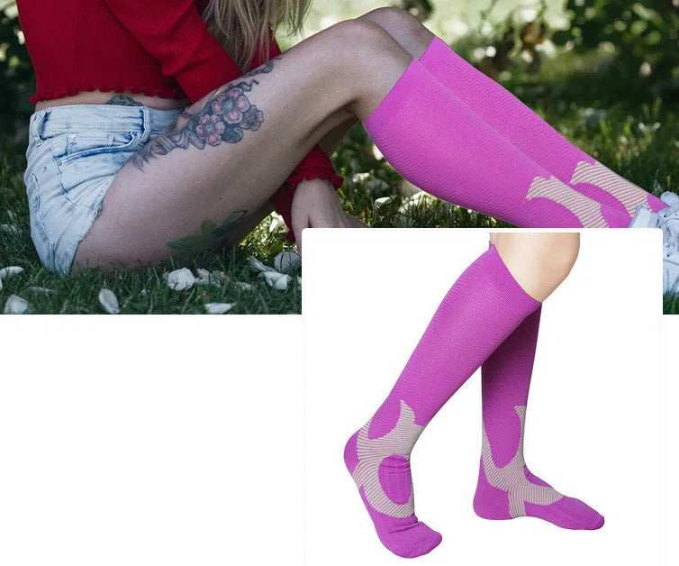 Compression Stockings Outdoor  Men's Women's Socks  Basketball Bicycle Sock Printed Sports Natural Walking