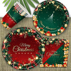 $10 christmas gifts Merry Christmas Party Disposable Paper Plate Tableware Napkins Tablecloth Christmas Decor For Home New Year 2025 $10 gift ideas
