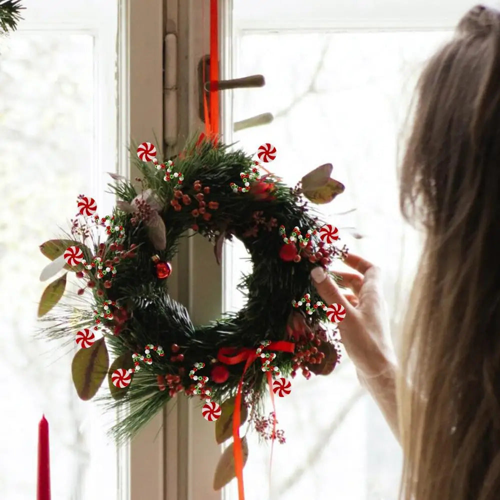 $10 christmas gifts Christmas Candy Cane Decorations Christmas Tree Decoration Red White Lollipop Decoration Curved Candy Christmas Tree Stems Decor