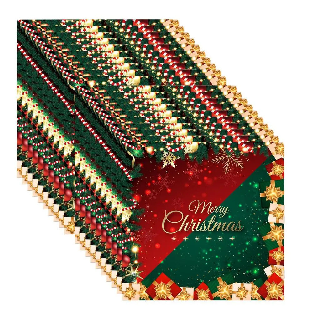 $10 christmas gifts Merry Christmas Party Disposable Paper Plate Tableware Napkins Tablecloth Christmas Decor For Home New Year 2025 $10 gift ideas