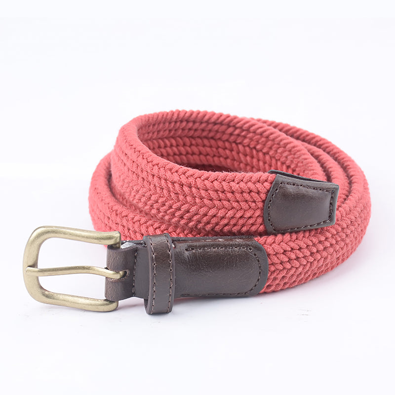Vintage Elastic Wax Rope Belt for Men High Quality with Alloy Buckle