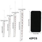 Icicle Christmas Tree Ornaments 42X Clear Acrylic Icicles Drop Pendants Christmas Tree Crystal Decorations For Winter Holiday