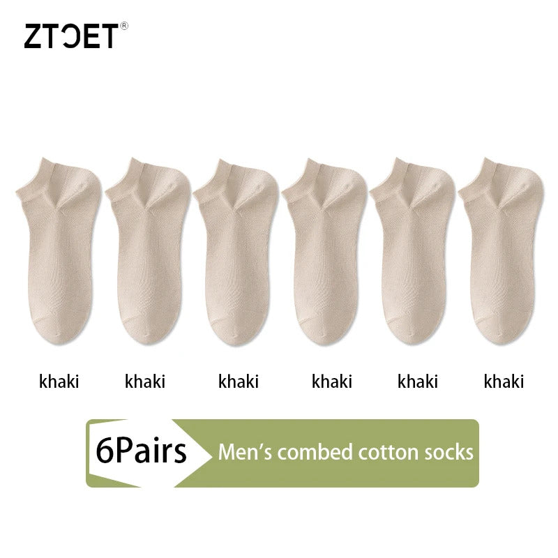 High Quality Men Combed Cotton Socks Short Breathable Odor proof and antibacterial Business Spring Summer for Male sock