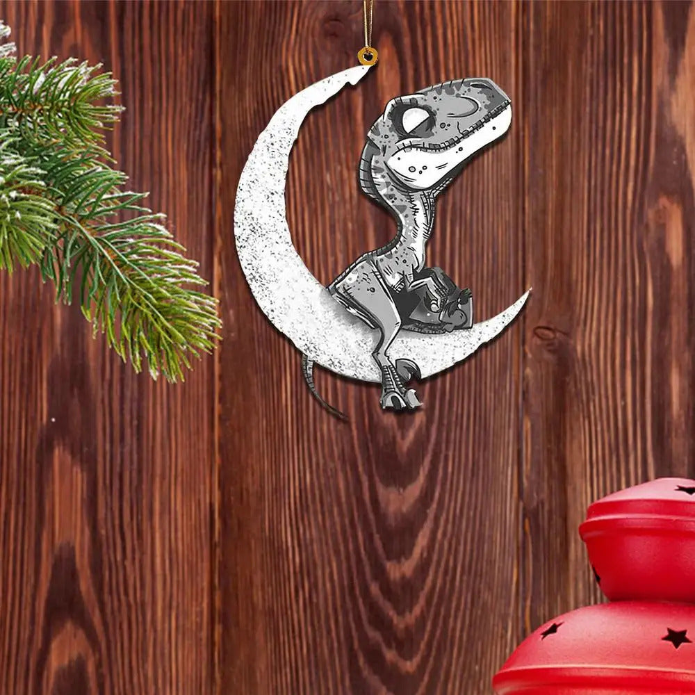 $10 christmas gifts Christmas Tree Decorations Animal Hanging Ornament Sitting On The Moon Animal Pendants Car Rearview Mirror Hanging Ornaments