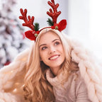 $10 christmas gifts Christmas Deer Antlers Headband Cute Reindeer Antlers Headband Glitter Antlers Plush Ears Bell Head Buckle Christmas Ornament