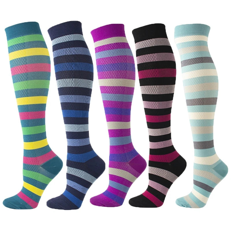 Compression Stockings Outdoor  Men's Women's Socks  Basketball Bicycle Sock Printed Sports Natural Walking