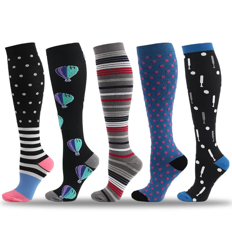 Compression Stockings Outdoor  Men's Women's Socks  Basketball Bicycle Sock Printed Sports Natural Walking