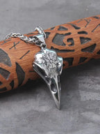 $20 christmas gifts Men Retro Crow Viking Pirate Pendant Necklace Stainless Steel Raven Neck Chain For Male Men's Berserk Rune Cool Fashion Jewelry