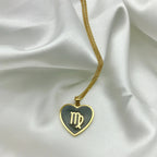 $10 christmas gifts 12 Constellation Necklace for Women Charms Enamel Heart Zodiac Sign Pendant Necklace Aries Leo Amulet