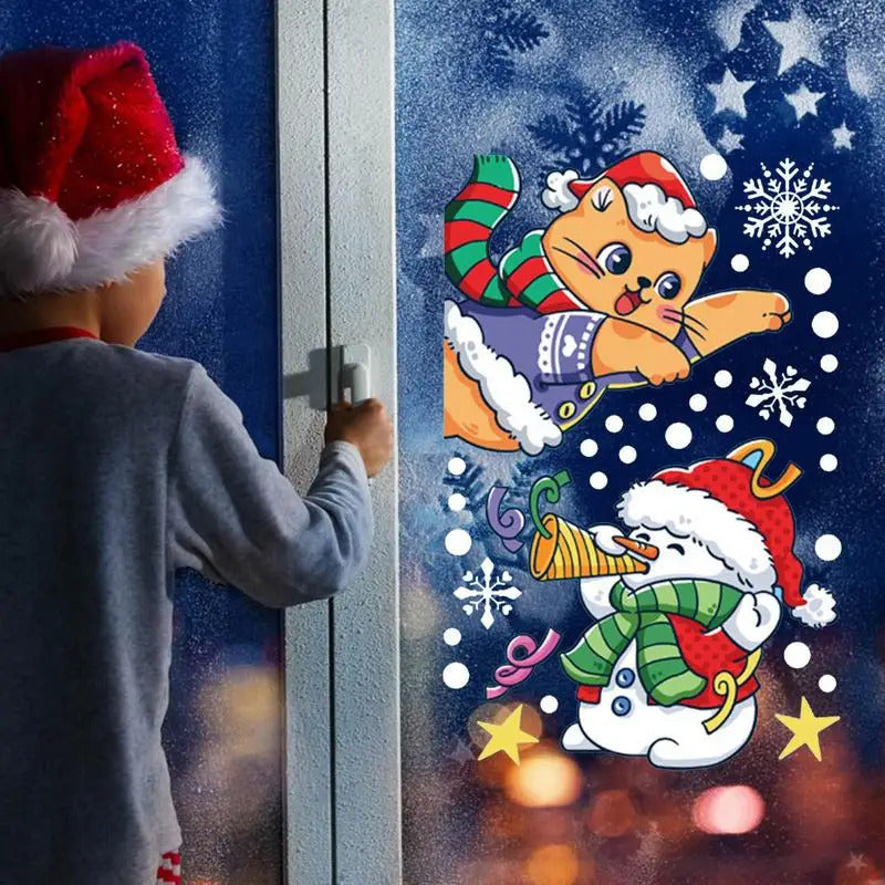 Christmas Window Clings Christmas Theme Decor Static Decals Home Decor Products For Glass Doors Window Household Appliances
