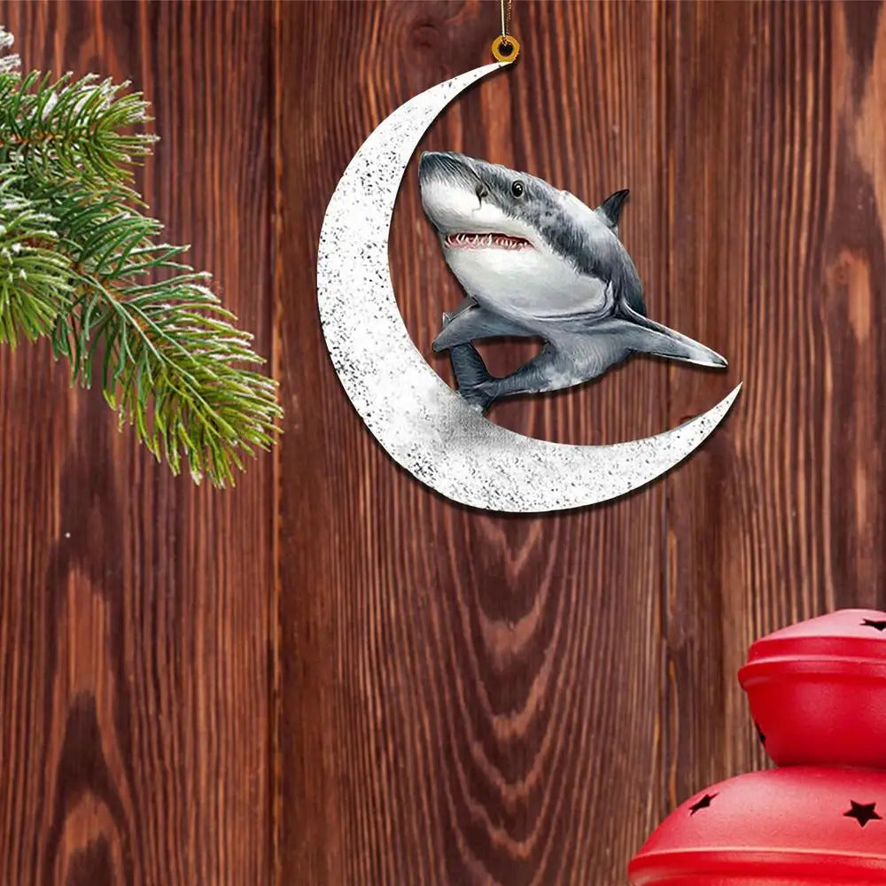 $10 christmas gifts Christmas Tree Decorations Animal Hanging Ornament Sitting On The Moon Animal Pendants Car Rearview Mirror Hanging Ornaments