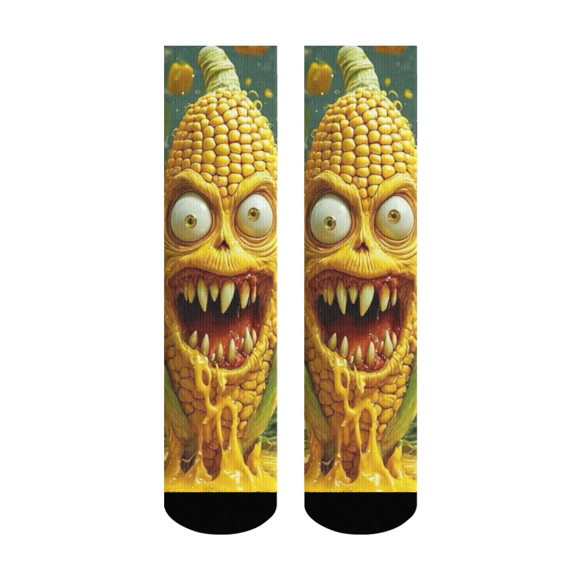 Crazy Corn Monster Novelty Men's Socks Street Hip Hop Funny Happy Socks Harajuku Retro Fashion Casual Sports Socks Party Gift